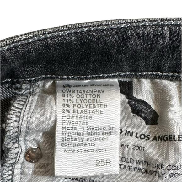 Adriano Goldschmied New Women's Prima Cigarette Leg Skinny Jeans Gray 25R Italy - Picture 9 of 10